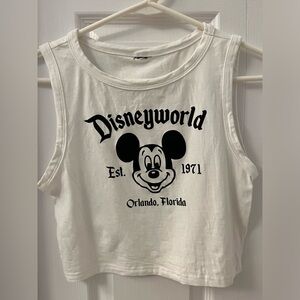 White Disney fitted cropped tank top